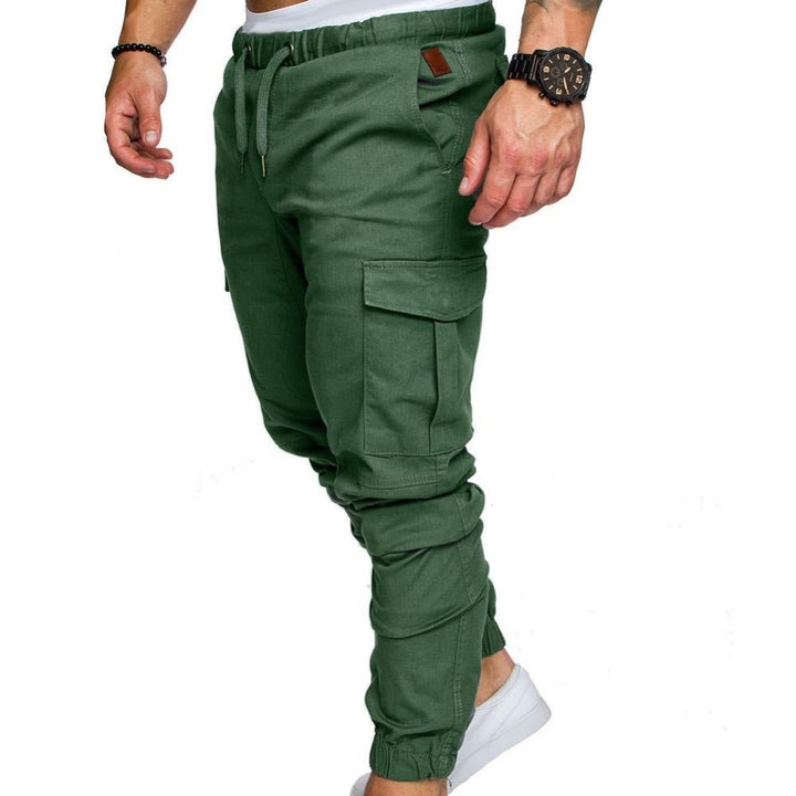 Durable men's cargo pants, multi-pocket, versatile for outdoor activities, casual, and streetwear.