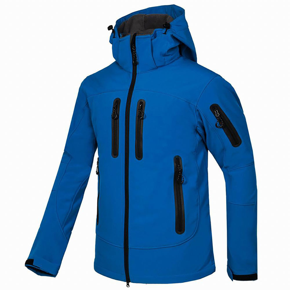 Men's versatile full zip hooded jacket for outdoor adventures, perfect for hiking and casual wear.