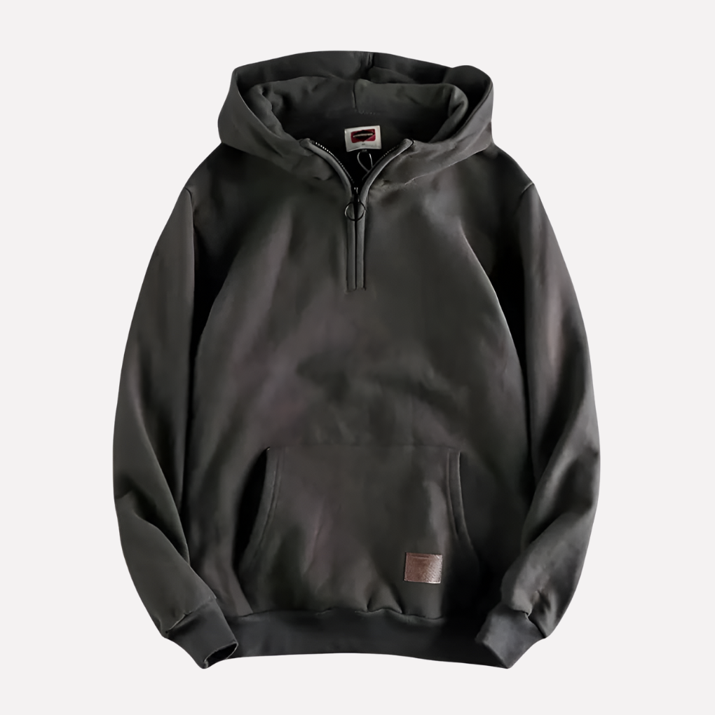 New men's everyday half-zip hoodie, a comfortable and versatile hooded sweatshirt for all casual occasions.