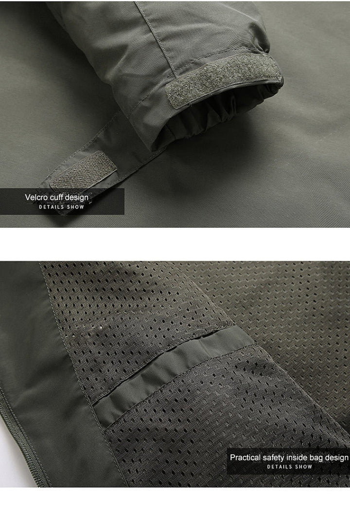 Men's stylish hooded jacket, versatile casual outerwear for autumn & spring adventures.