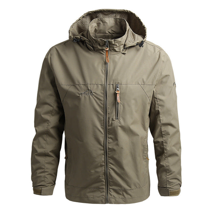 Men's casual autumn/spring jacket with a hood, comfortable for daily use.