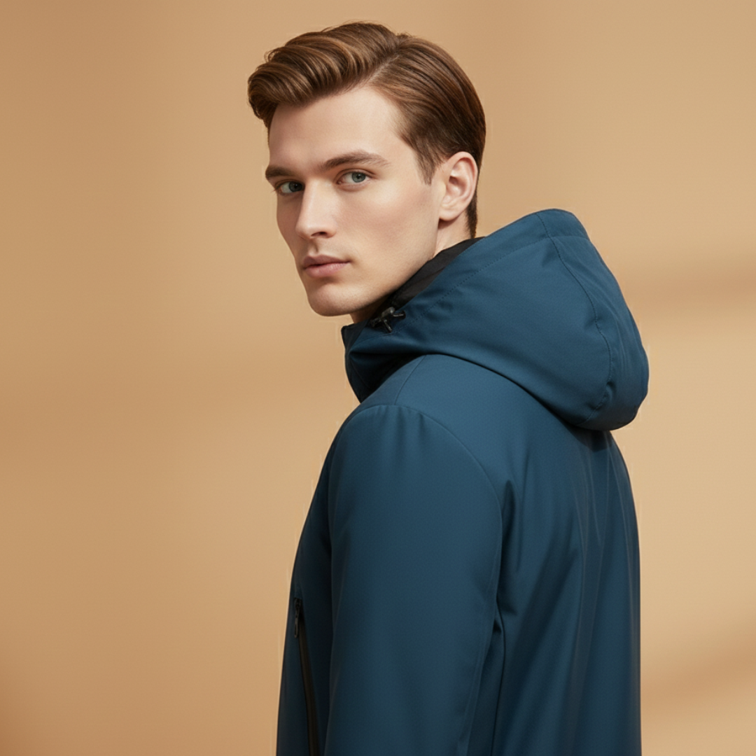 Casual men's zip-up hoodie, an essential piece for versatile everyday style.