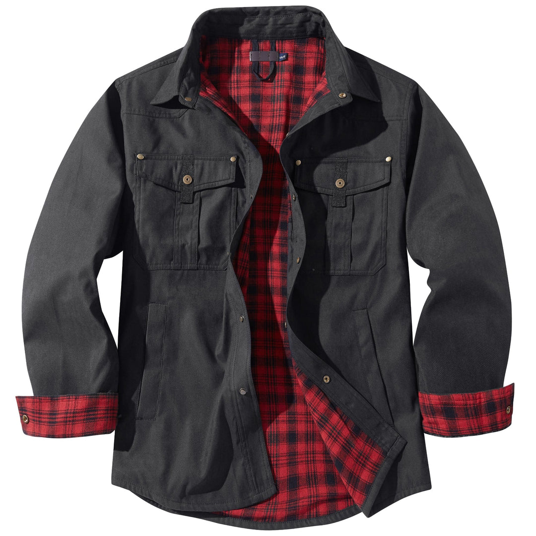 Casual men's jacket, flannel-lined & insulated for warmth and everyday comfort.