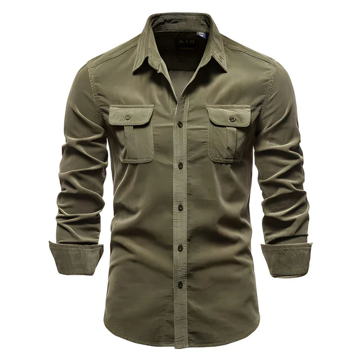 Comfortable men's tailored fit button-down shirt. Stylish for everyday fashion and versatile wear.
