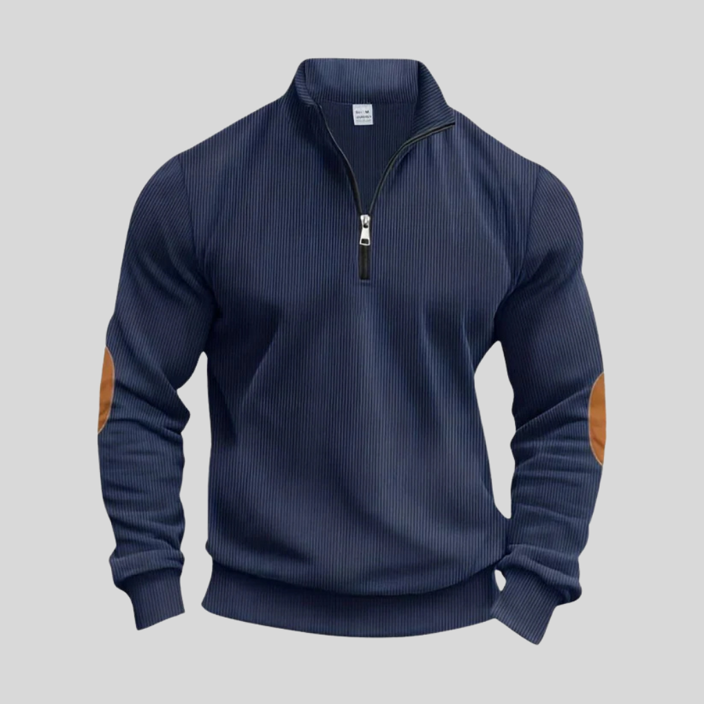 Classic fit men's long sleeve pullover sweater, a versatile layering top for casual and smart fashion.
