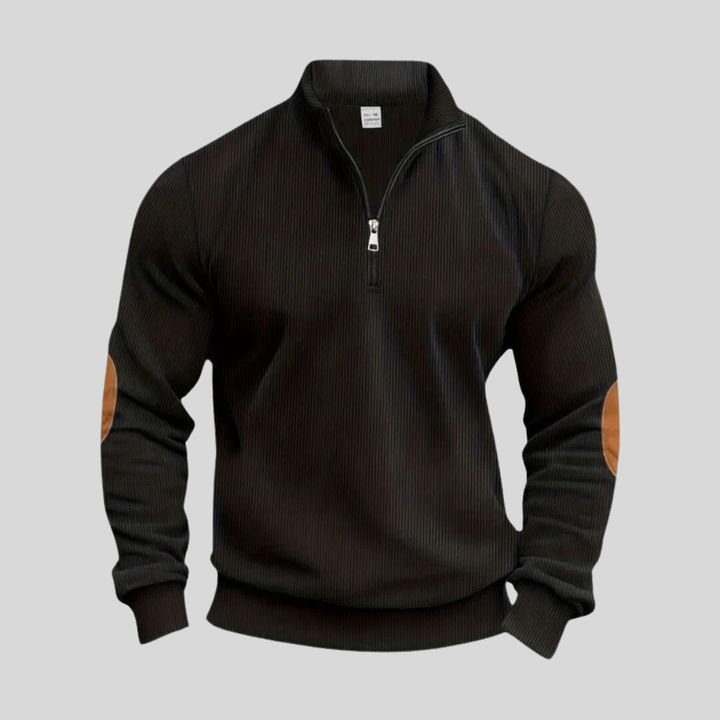 Versatile men's sweater with ribbed cuffs. Perfect for casual comfort or elevating smart fashion looks.