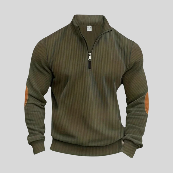 Men's long sleeve classic pullover sweater with ribbed cuffs, offering everyday comfort & style.