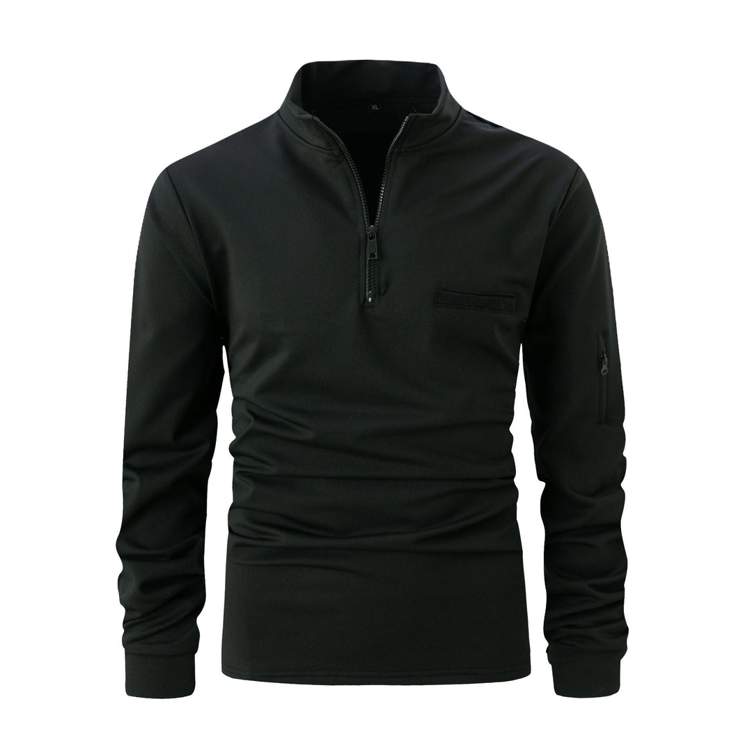 Men's new quarter-zip sweater with a unique chest pocket. A versatile & comfortable long sleeve top for spring.