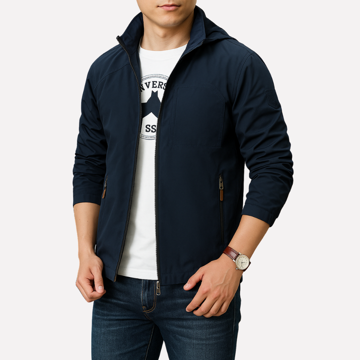 Functional men's spring/autumn jacket, a versatile transitional outerwear for daily wear.