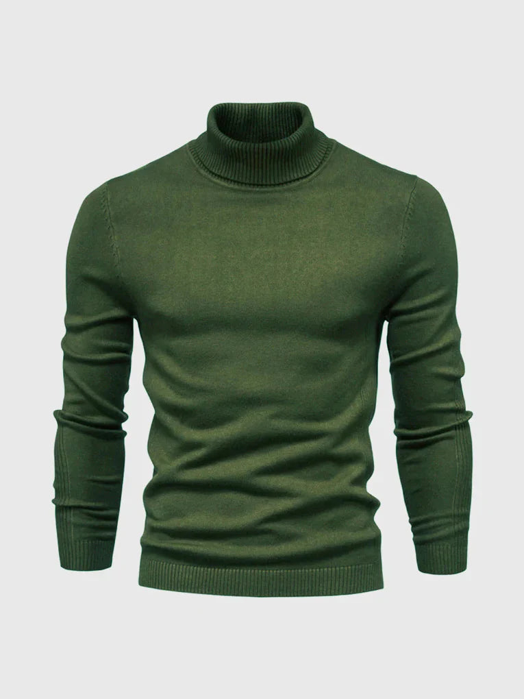 Smart men's turtleneck sweater. Washable, great for layering under blazers for a polished look.