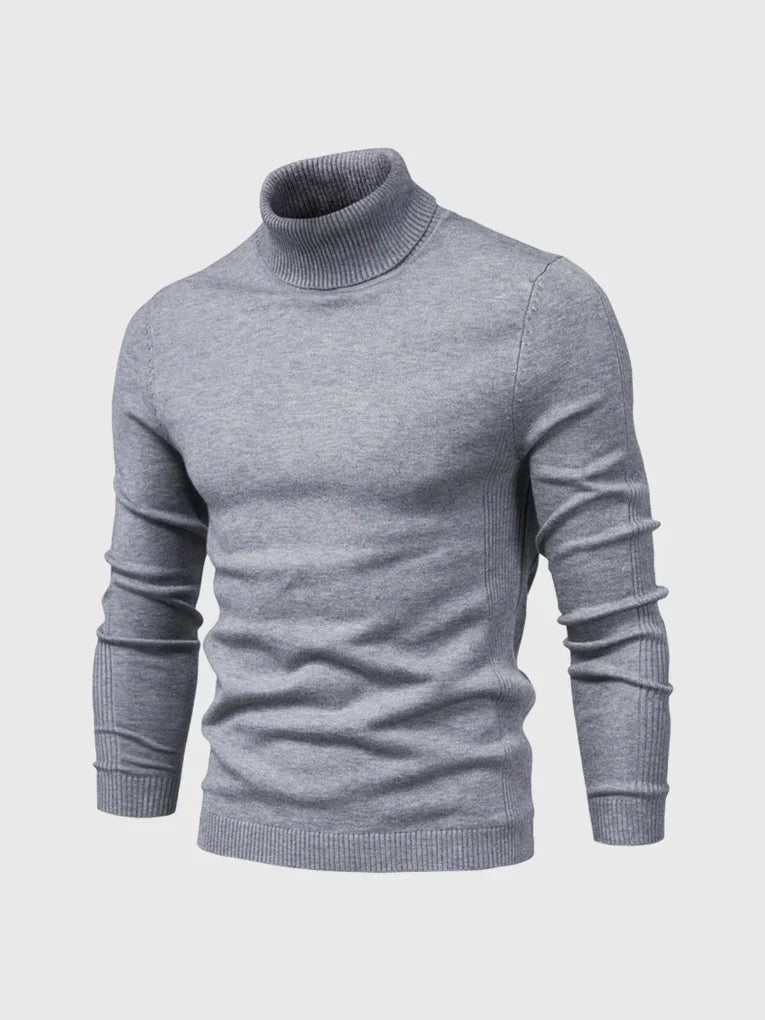 Cozy men's turtleneck sweater for winter warmth. Versatile and washable long sleeve design.