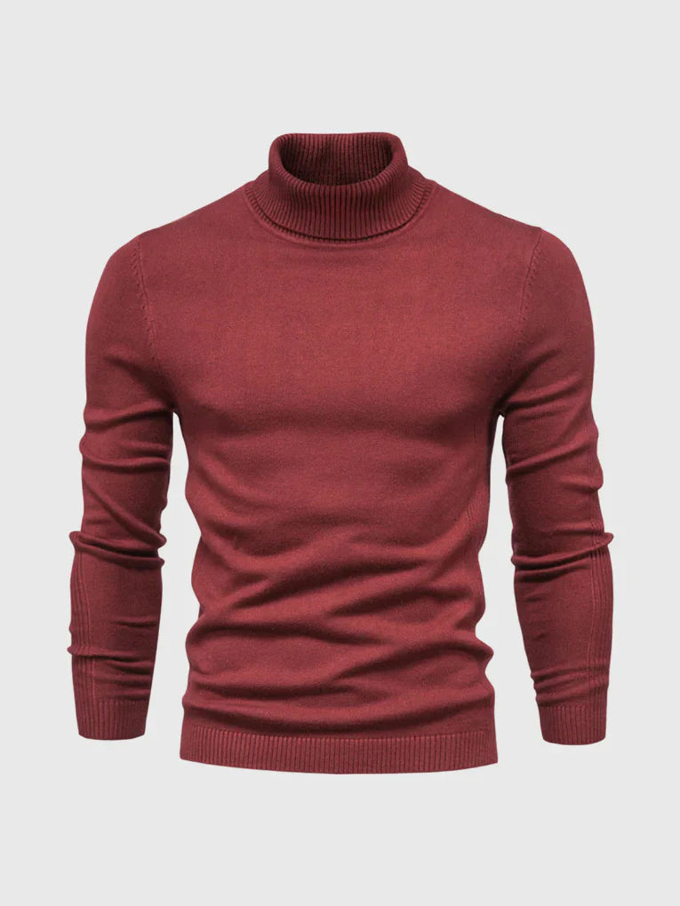 Men's versatile long sleeve turtleneck sweater, a key piece for smart casual winter fashion.