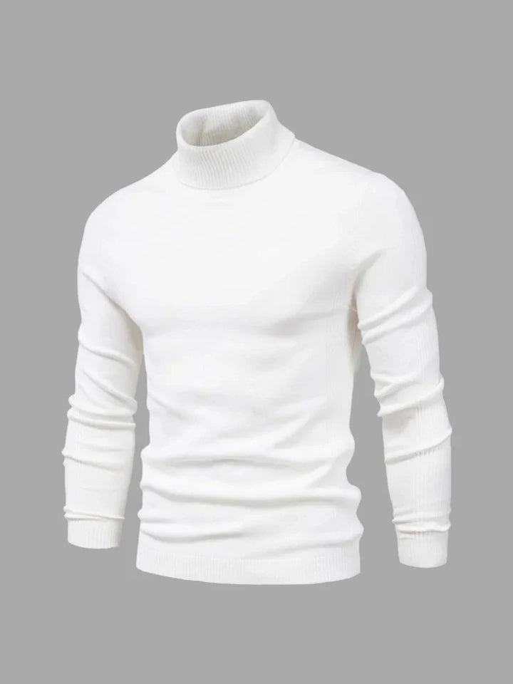 Warm men's turtleneck sweater, perfect for layering and casual winter wear. Long sleeve design.