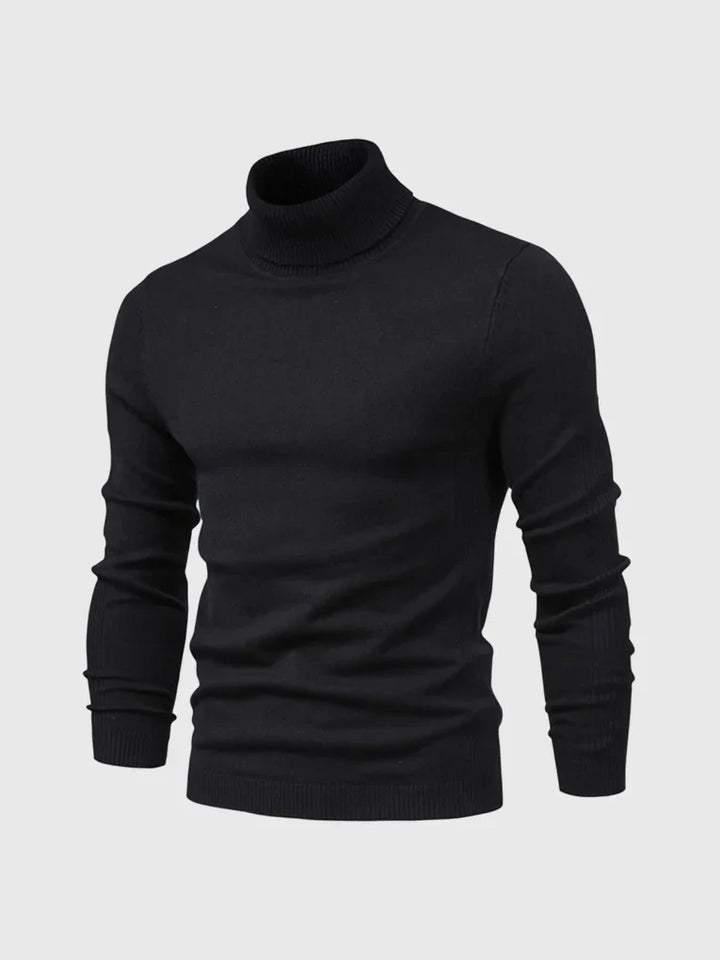 Elegant men's washable turtleneck sweater, suitable for smart casual and business attire.