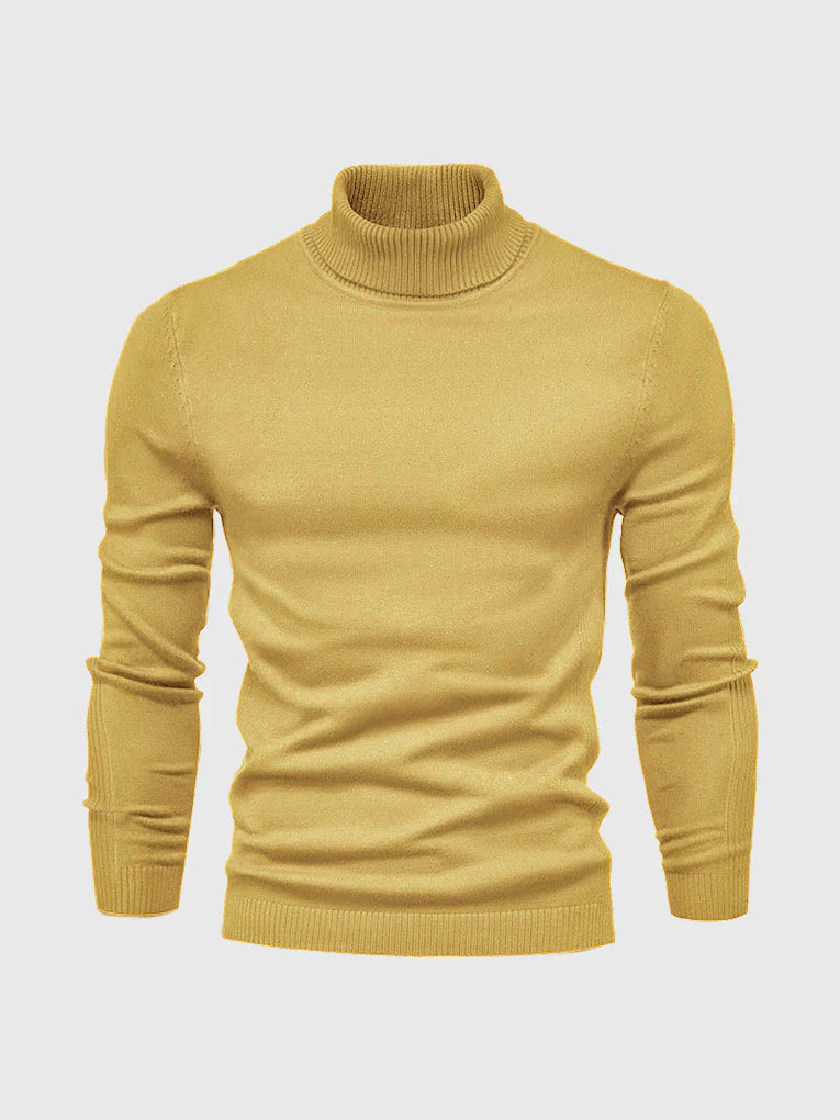 Premium men's turtleneck sweater. Versatile long sleeve top for casual or formal winter outfits.