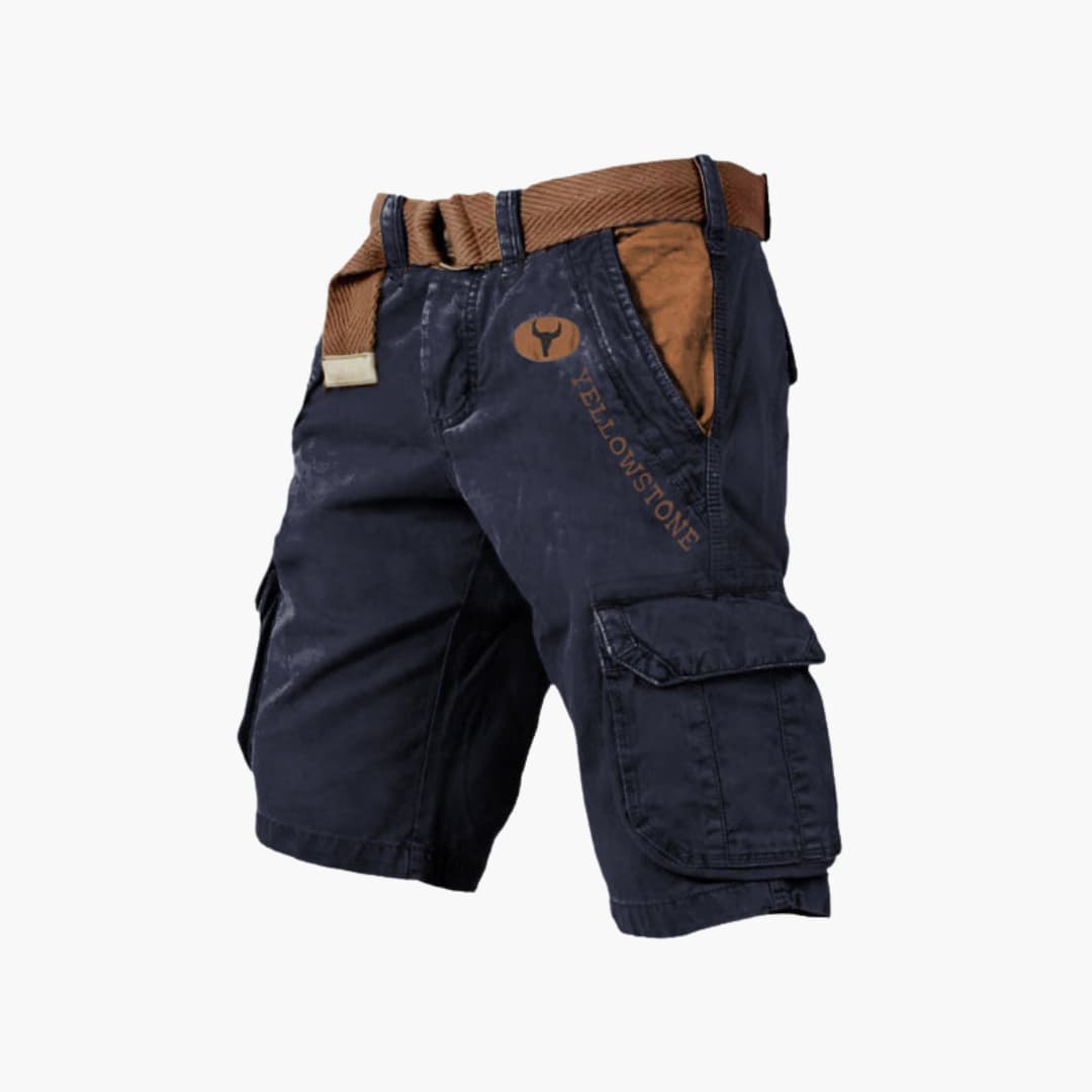 Stylish men's casual cargo shorts, 6 pockets, offering comfort and modern fashion for summer.