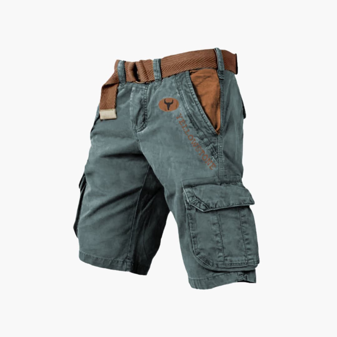 Durable men's cargo shorts, 6 pockets for essentials, blending utility and casual summer fashion.