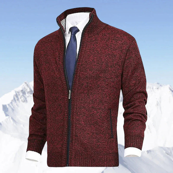 Comfortable men's everyday jacket: zip-up design, stand collar, and soft ribbed trim for ease & style.