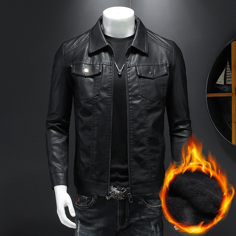 Classic men's leather outerwear, a versatile vintage piece for any wardrobe.
