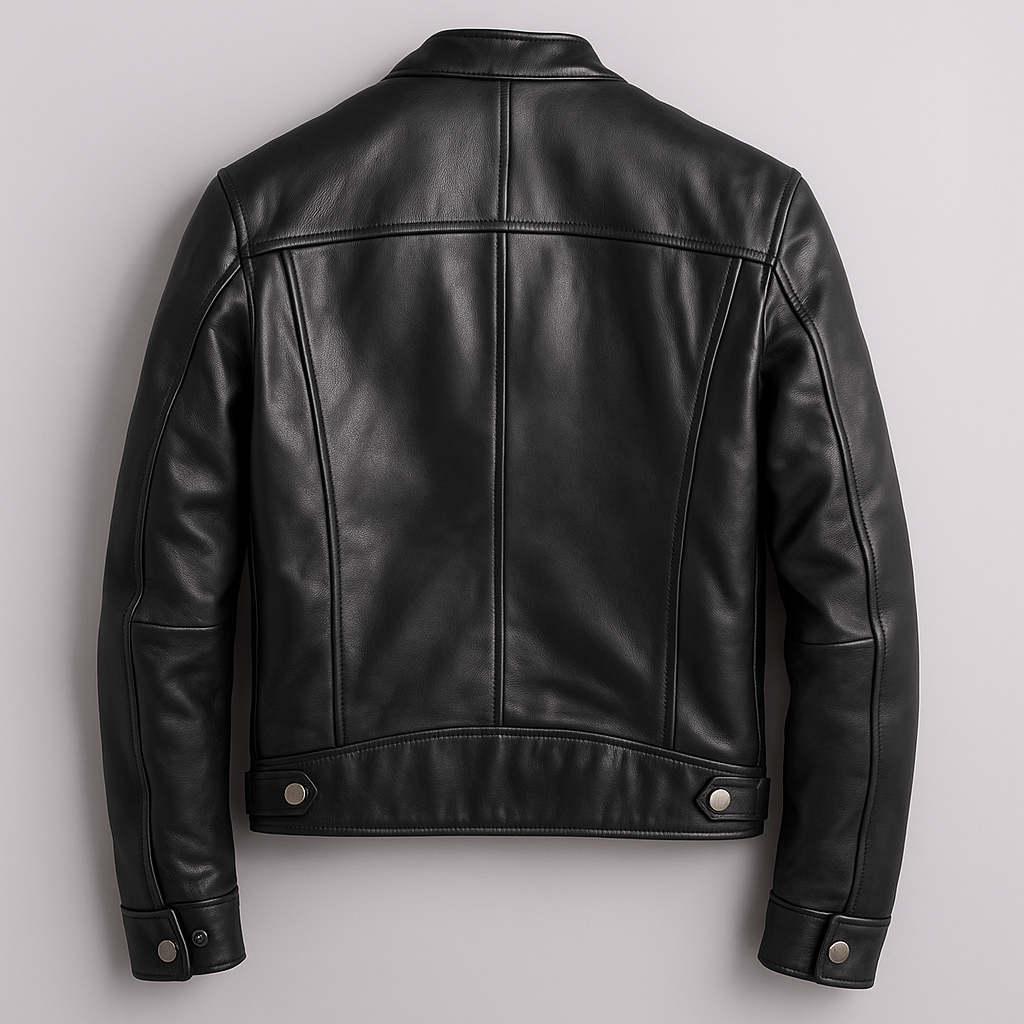 Gift idea: Men's vintage style leather jacket, essential piece of menswear outerwear.