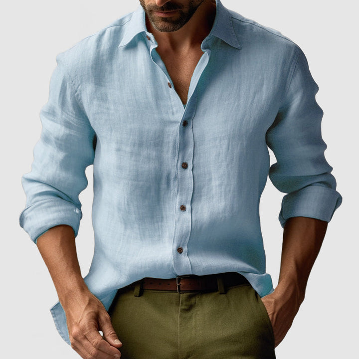 Stylish men's vintage button up shirt. Comfortable, relaxed fit for summer fashion and men's style.