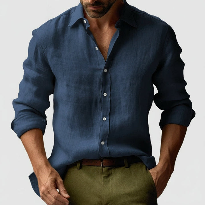 Everyday men's vintage button up shirt. Relaxed fit, perfect for summer and casual men's fashion.