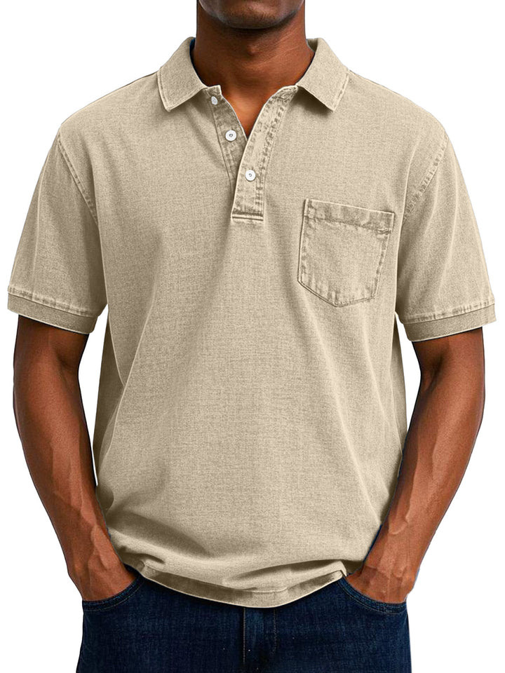 Classic men's short sleeve polo in retro style, perfect for casual and everyday fashion.