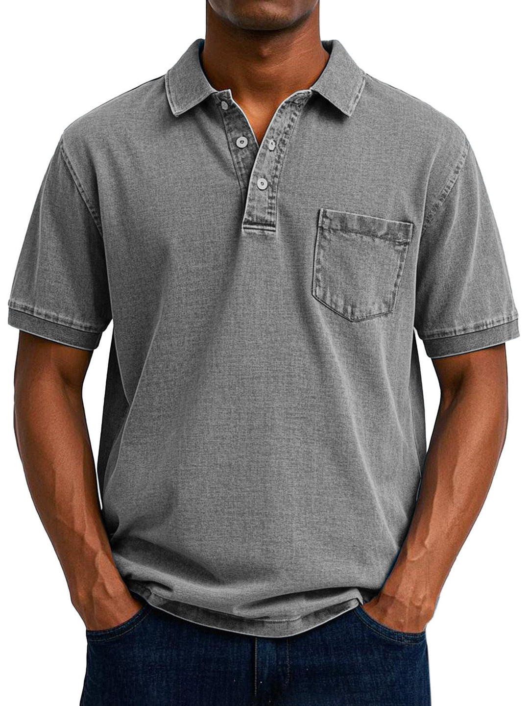 Soft cotton vintage polo shirt for men, ideal for spring fashion.