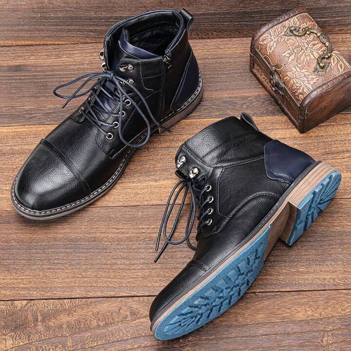 Men's versatile leather boots, suitable for casual and dressy occasions