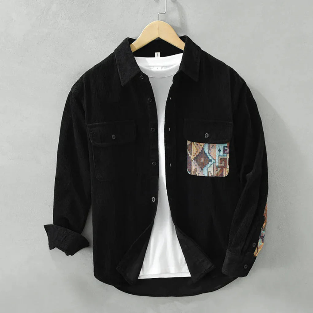Men's vintage long sleeve button-down shirt. Classic style for timeless appeal. Perfect for casual or semi-formal wear.