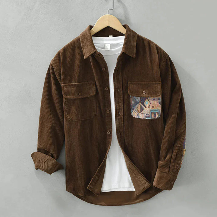 Classic men's long sleeve shirt. Vintage-inspired design for all-season wear. Ideal for casual and semi-formal looks.