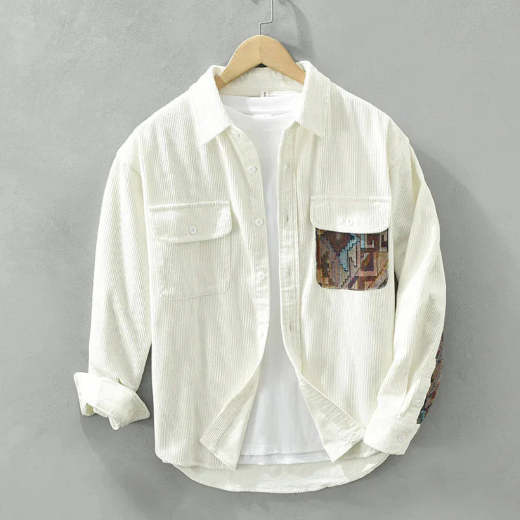 Men's fashion vintage long sleeve shirt. Classic button-down design, timeless appeal. Great for casual & semi-formal.