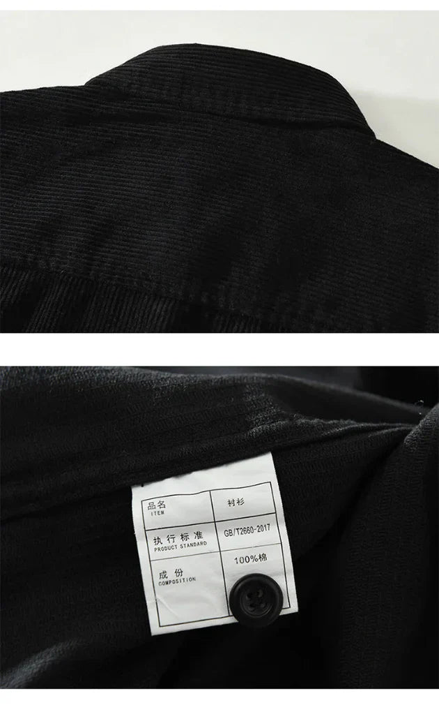 Men's vintage long sleeve shirt in classic style. Button-down design, perfect for casual or semi-formal all-season wear.