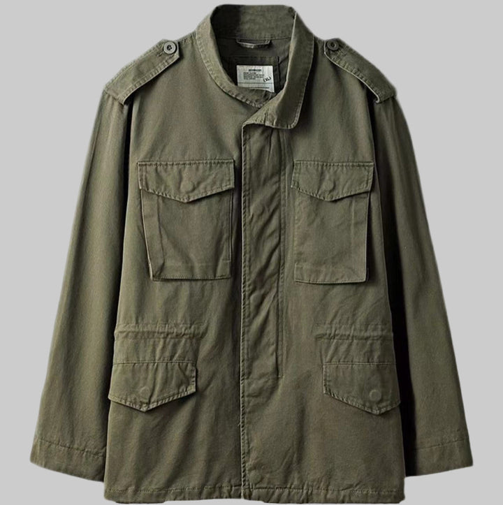 Classic men's all-season military field jacket, vintage-inspired design for rugged comfort & everyday style.