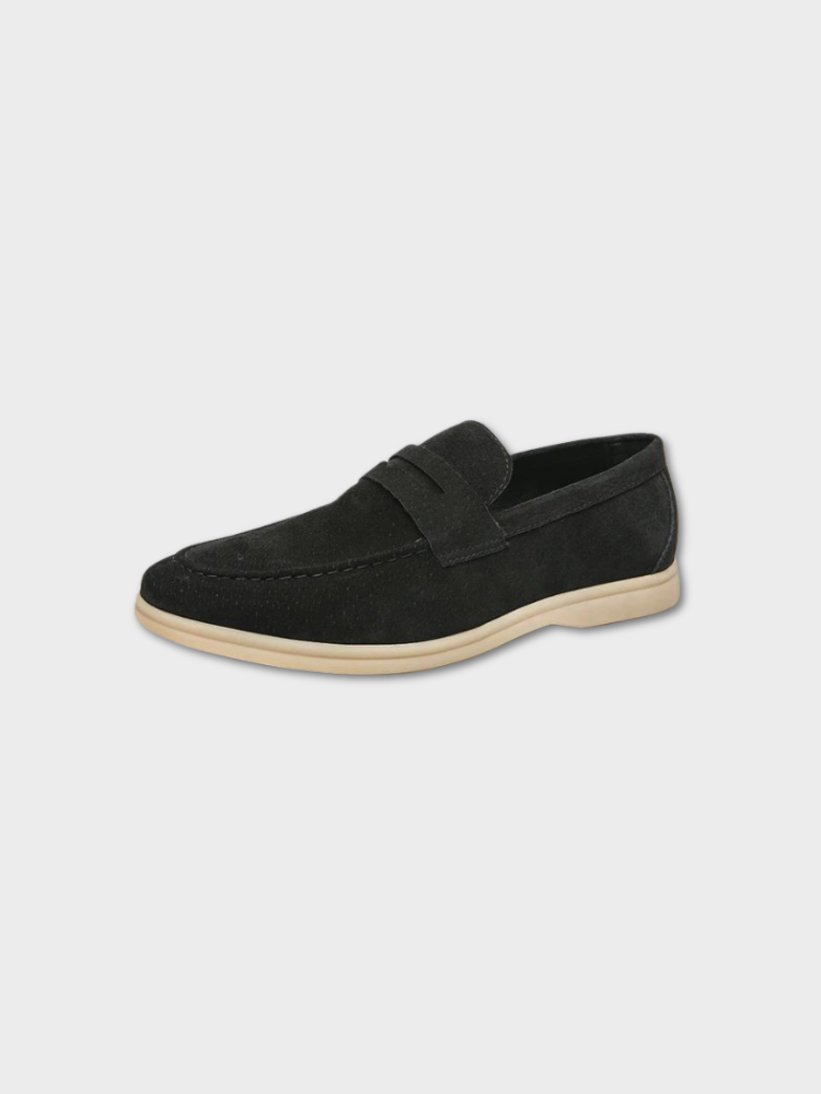 Men's vintage slip-on loafers in brown, offering all-day comfort for casual wear.