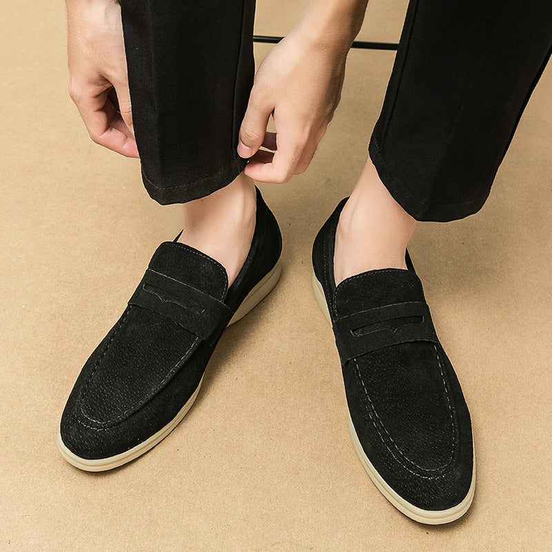 Brown leather men's vintage loafers, perfect comfortable shoes for a relaxed yet smart look.