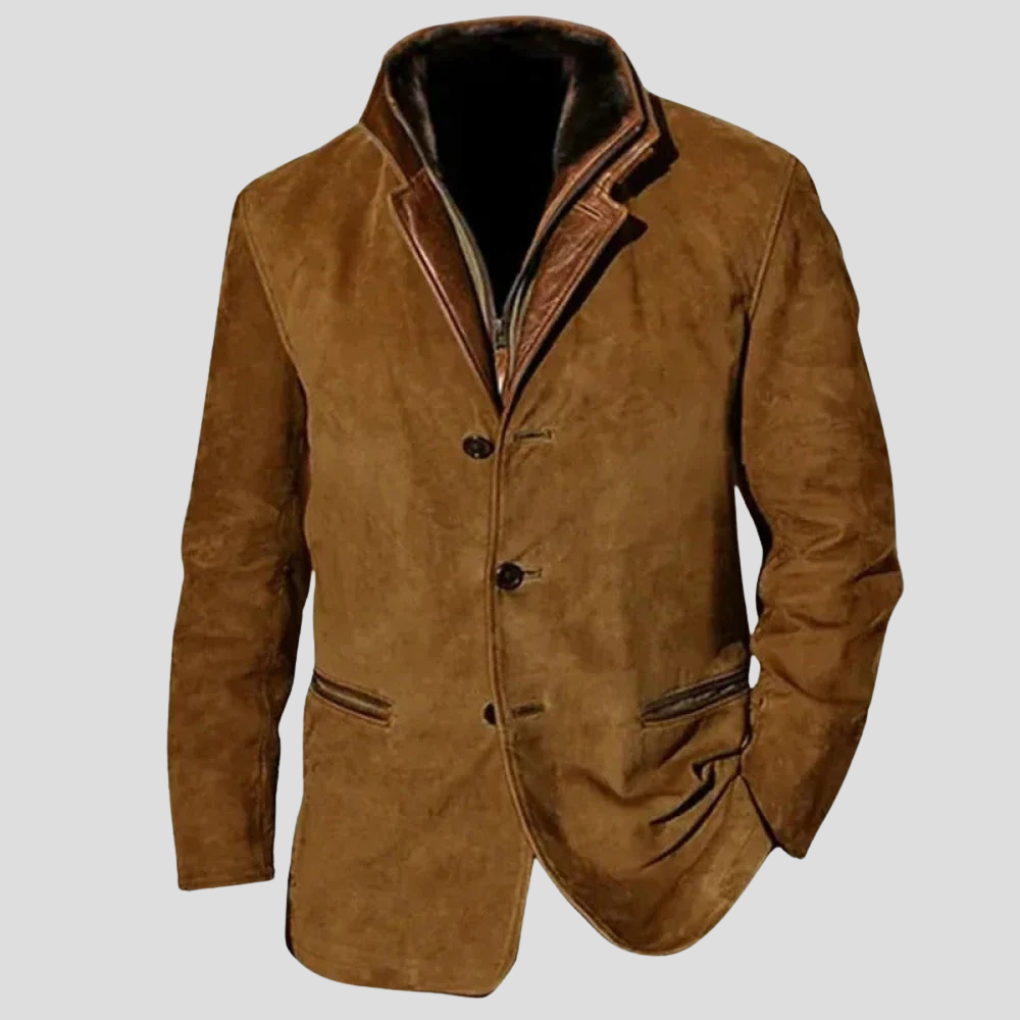 Durable men's fashion jacket with a classic vintage design, great for layering.