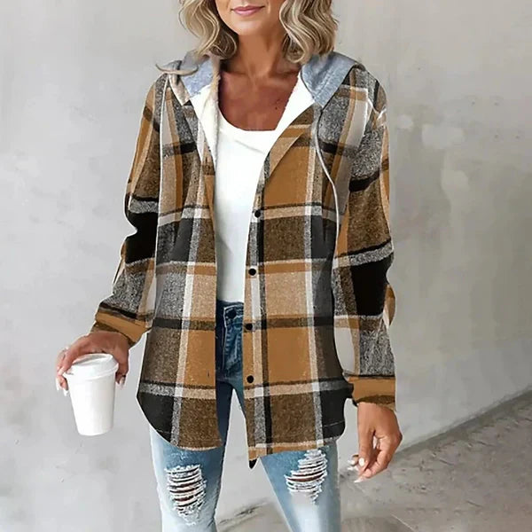 Men's Wanderer flannel shacket. A comfortable, hooded, button-down shirt jacket for daily casual style.