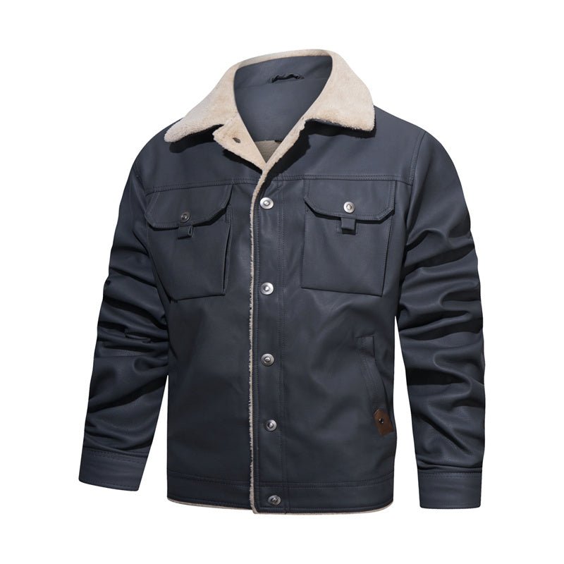 Classic men's button-down sherpa jacket. Versatile casual outerwear, perfect for cool fall & winter days.