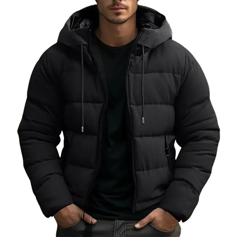 Stylish men's warm puffer winter coat with hood. Perfect for casual wear & ultimate comfort.