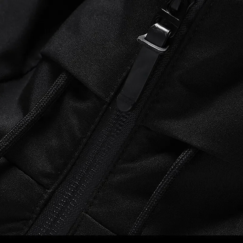 Durable men's zip-up puffer jacket with hood. Essential winter coat for ultimate warmth & style.