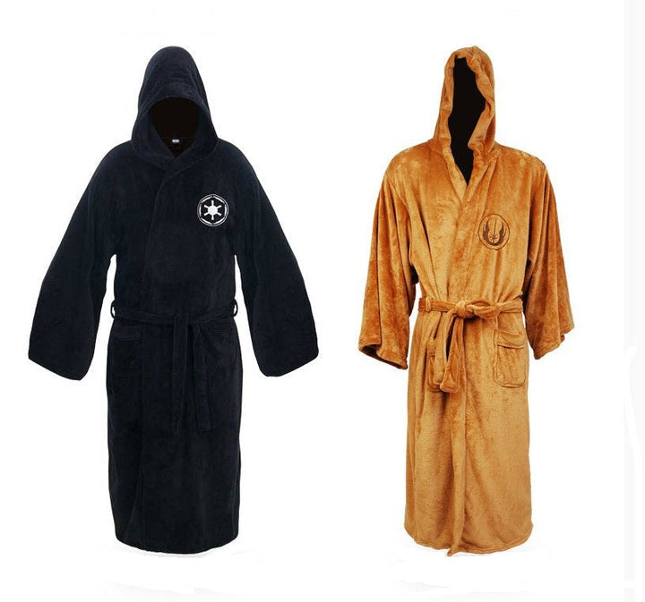 Men's warm, long, cozy bathrobe perfect for lounging and relaxation.
