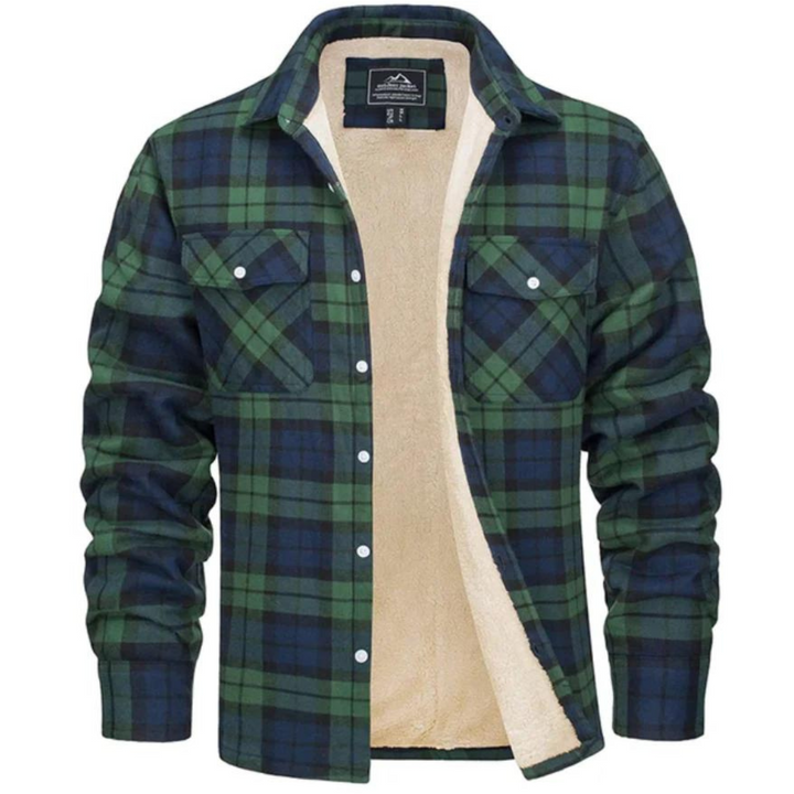 Stylish men's warm plaid winter coat. Ideal casual outerwear for cold weather & men's fashion.