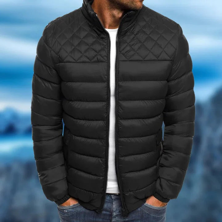 Durable men's windproof winter coat, a new insulated puffer jacket designed for extreme cold weather.