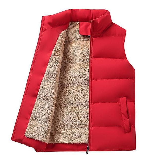 Stylish men's warm puffer vest, ideal quilted winter outerwear for cozy casual layering with a practical zipper.