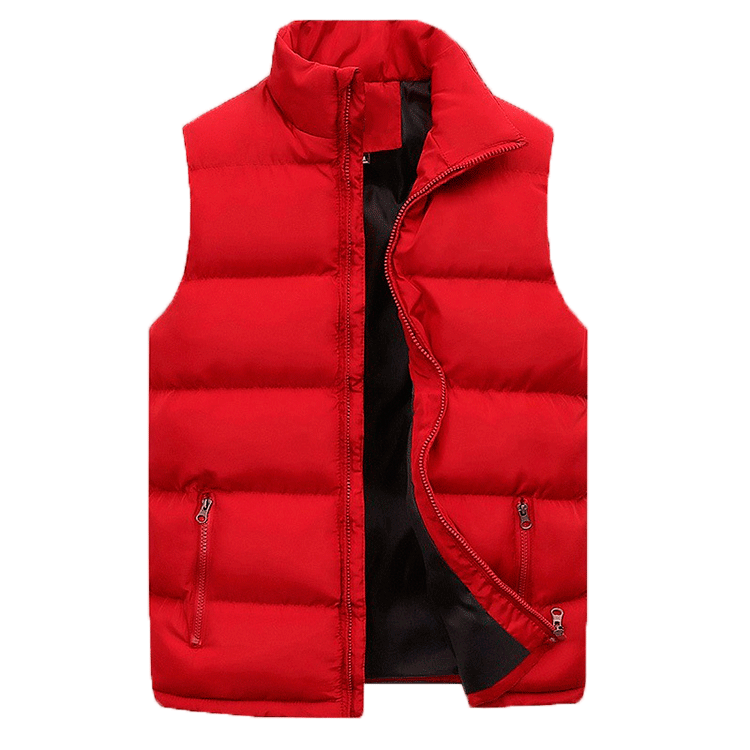 Warm men's puffer vest, a durable quilted zip-up sleeveless jacket. Perfect for versatile layering and outerwear.