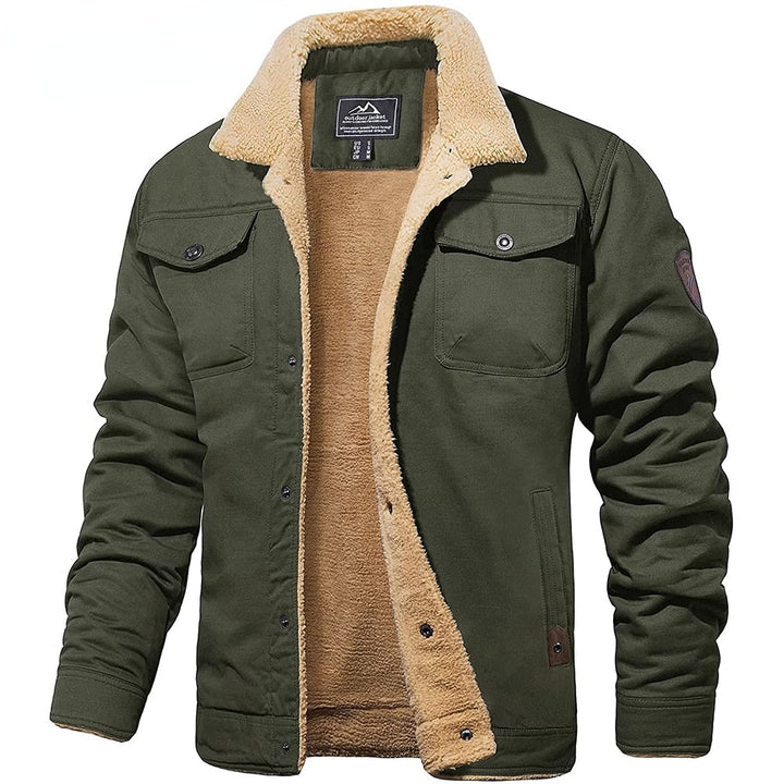 Essential men's cold weather gear: a stylish sherpa-lined coat