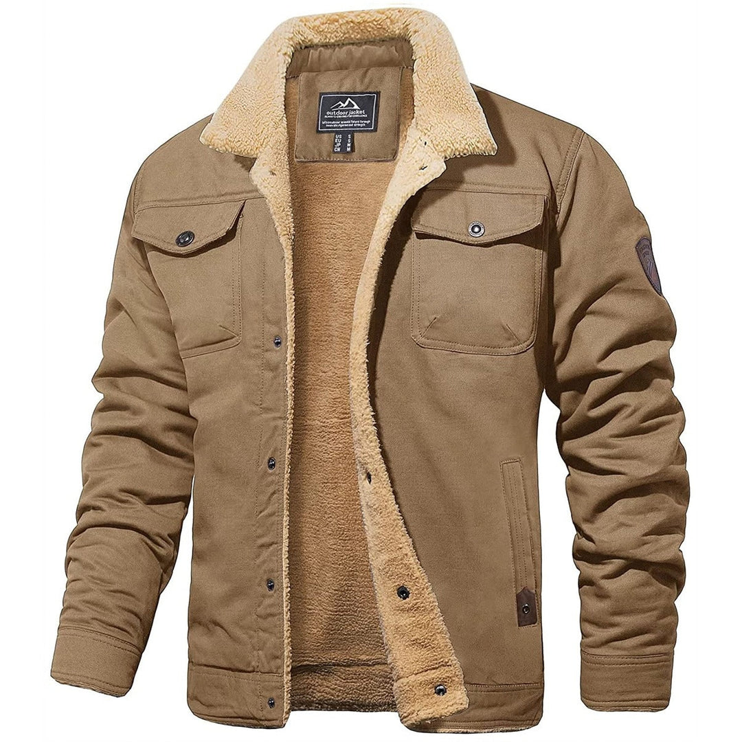 Men's insulated jacket with sherpa for ultimate warmth outdoors