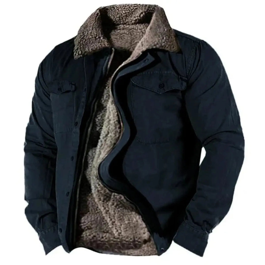 Men's warm western cardigan, versatile layering top for rugged autumn & winter casual style.