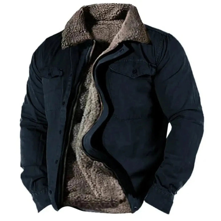Men's warm western cardigan, versatile layering top for rugged autumn & winter casual style.